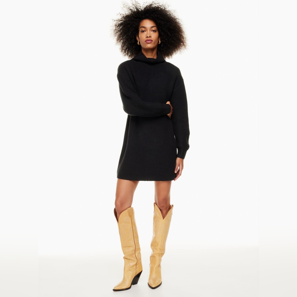 Black oversize sweater dress